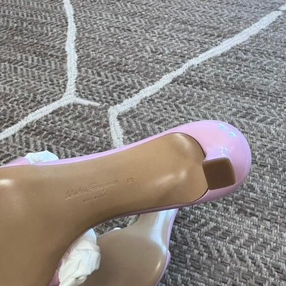 Ferragamo Glo 55 Kitten Heel Bubblegum Pink Sz 8 - Picture 6 of 7